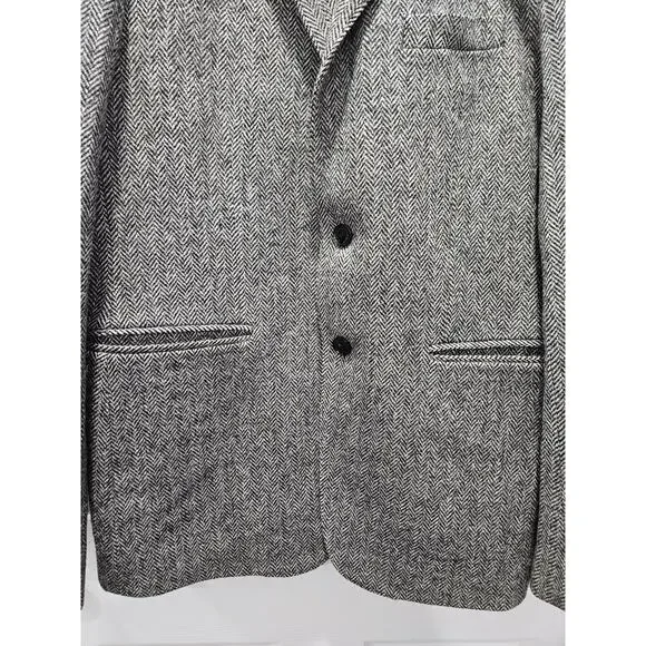 Burberry Men's Black Wool Tweed Suit Blazer Suit Jacket Size 52 - Picture 4 of 10